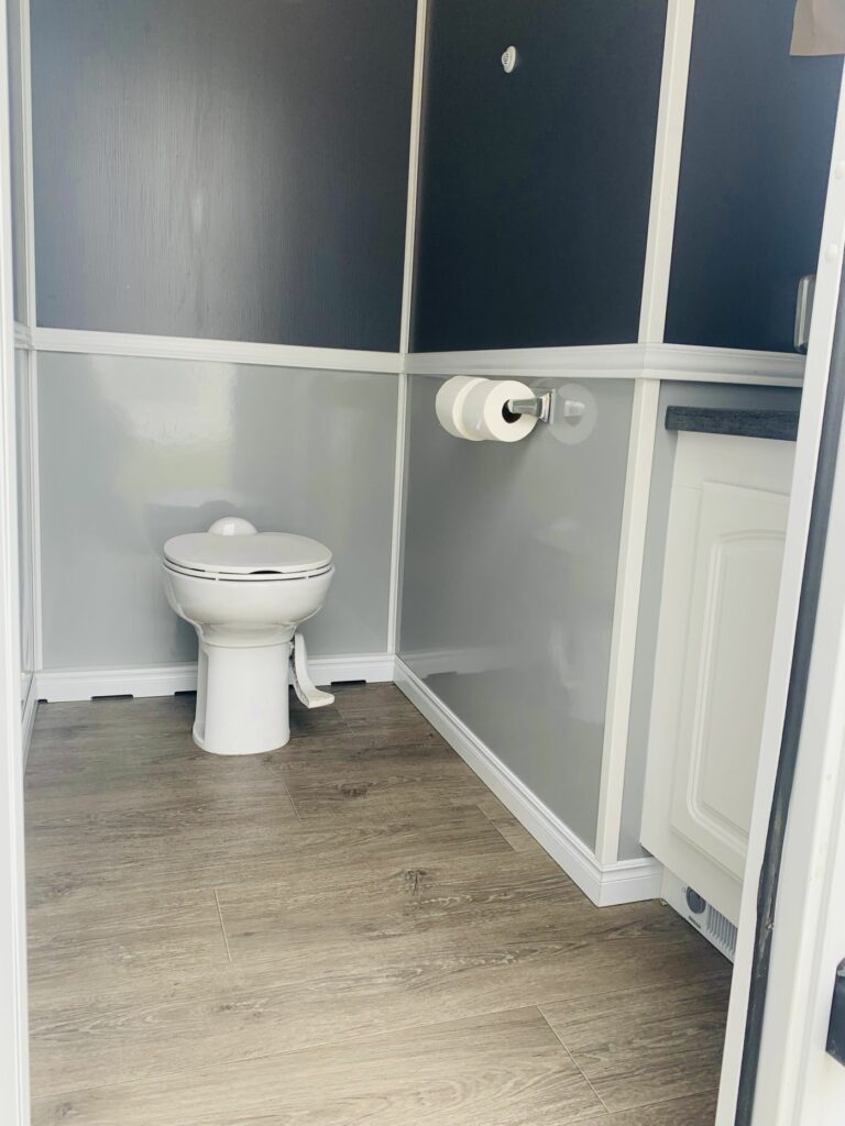 interior of luxury portable toilet